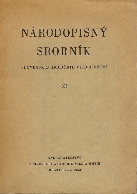 Nrodopisn sbornk SAVaU XI. (1952)