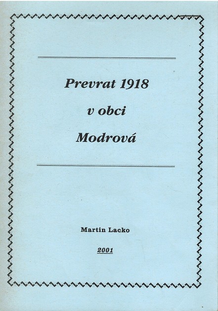 Prevrat 1918 v obci Modrov 