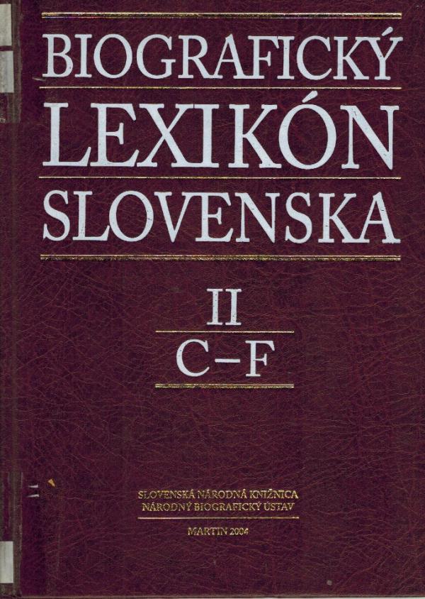 Biografick lexikn Slovenska II. C-F