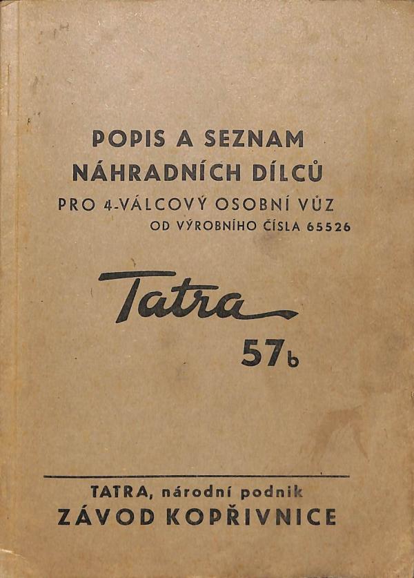 Tatra 57b - Popis a seznam nhradnch dlc