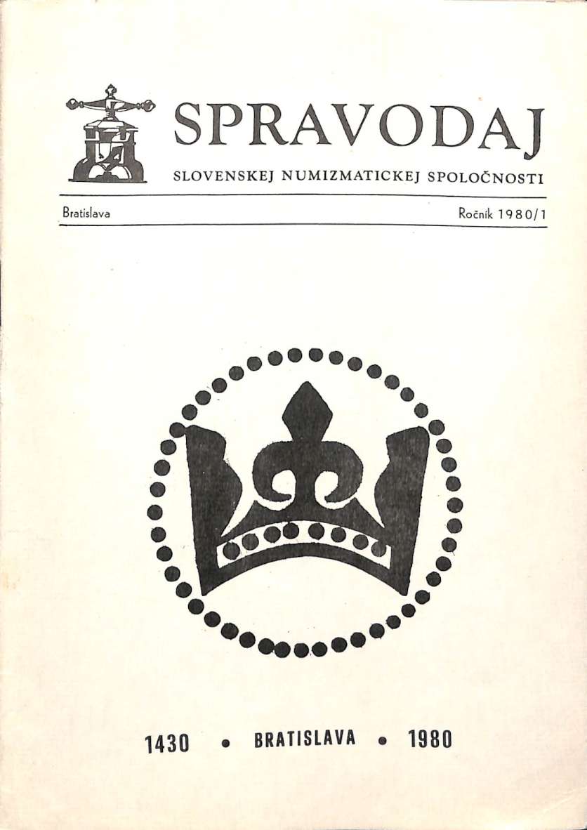 Spravodaj slovenskej numizmatickej spoločnosti 1980/1