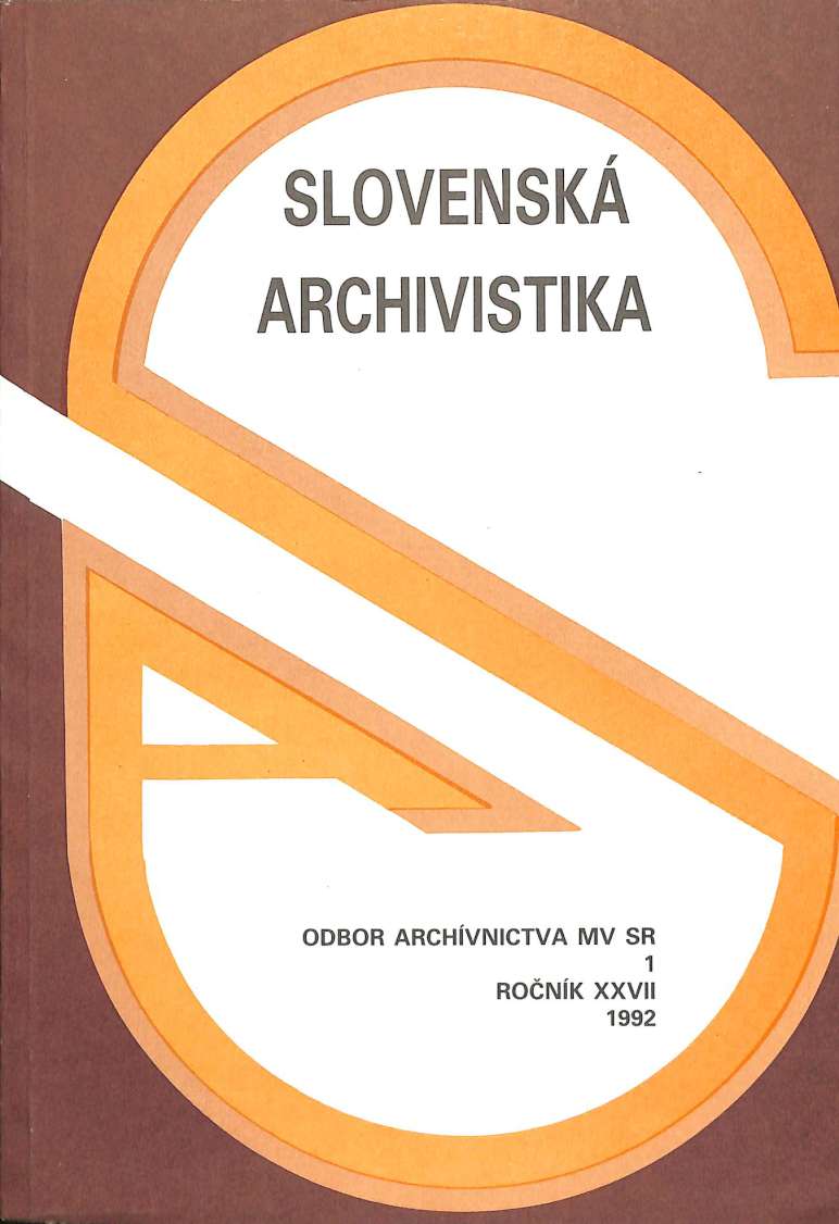 Slovensk archivistika 1/1992