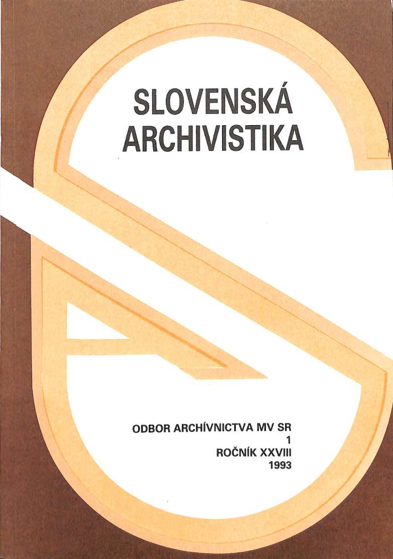 Slovensk archivistika 1/1993